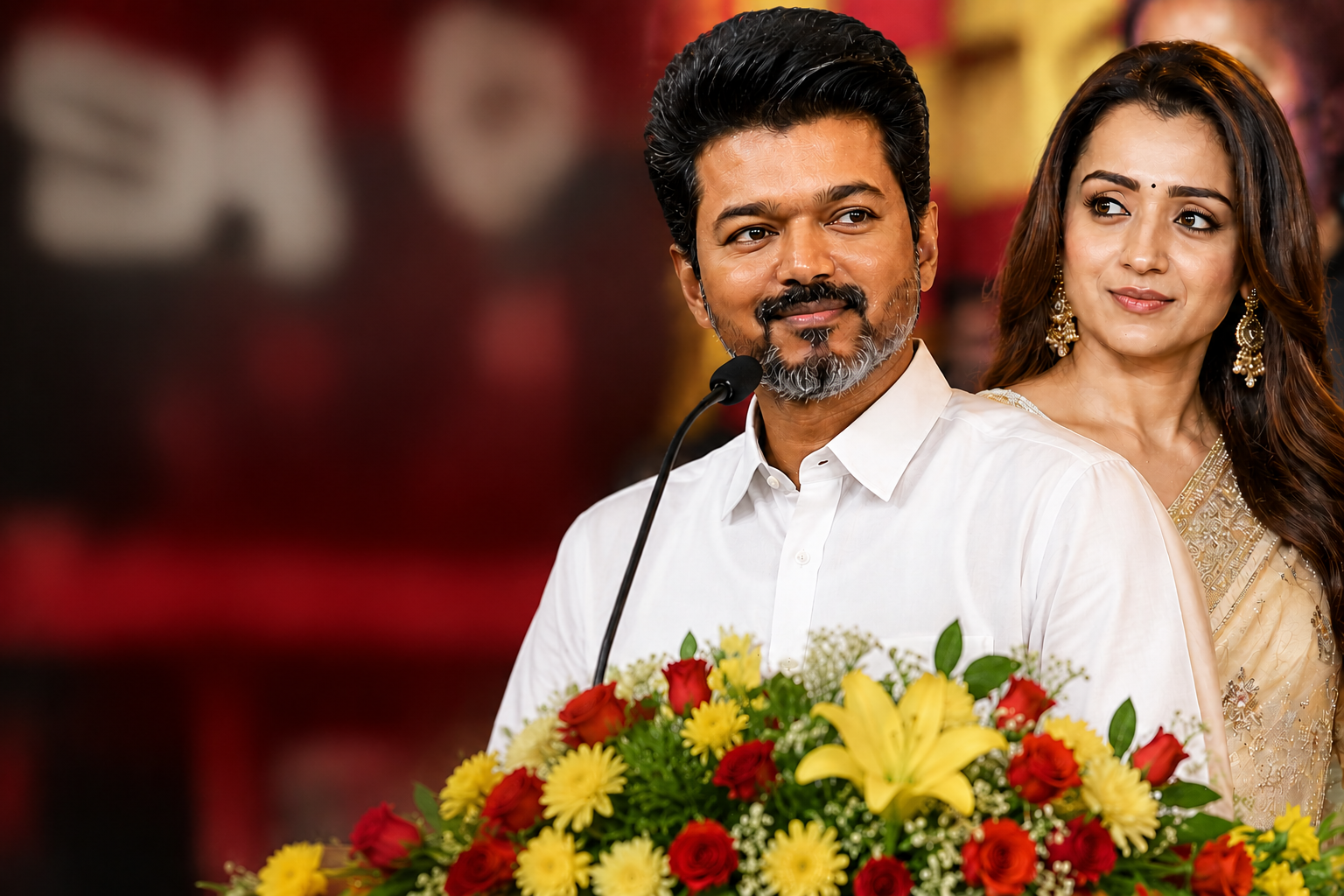 సీఎంగా విజయ్ ప్రమాణం!! త్రిష ఇంట్రెస్టింగ్ పోస్ట్