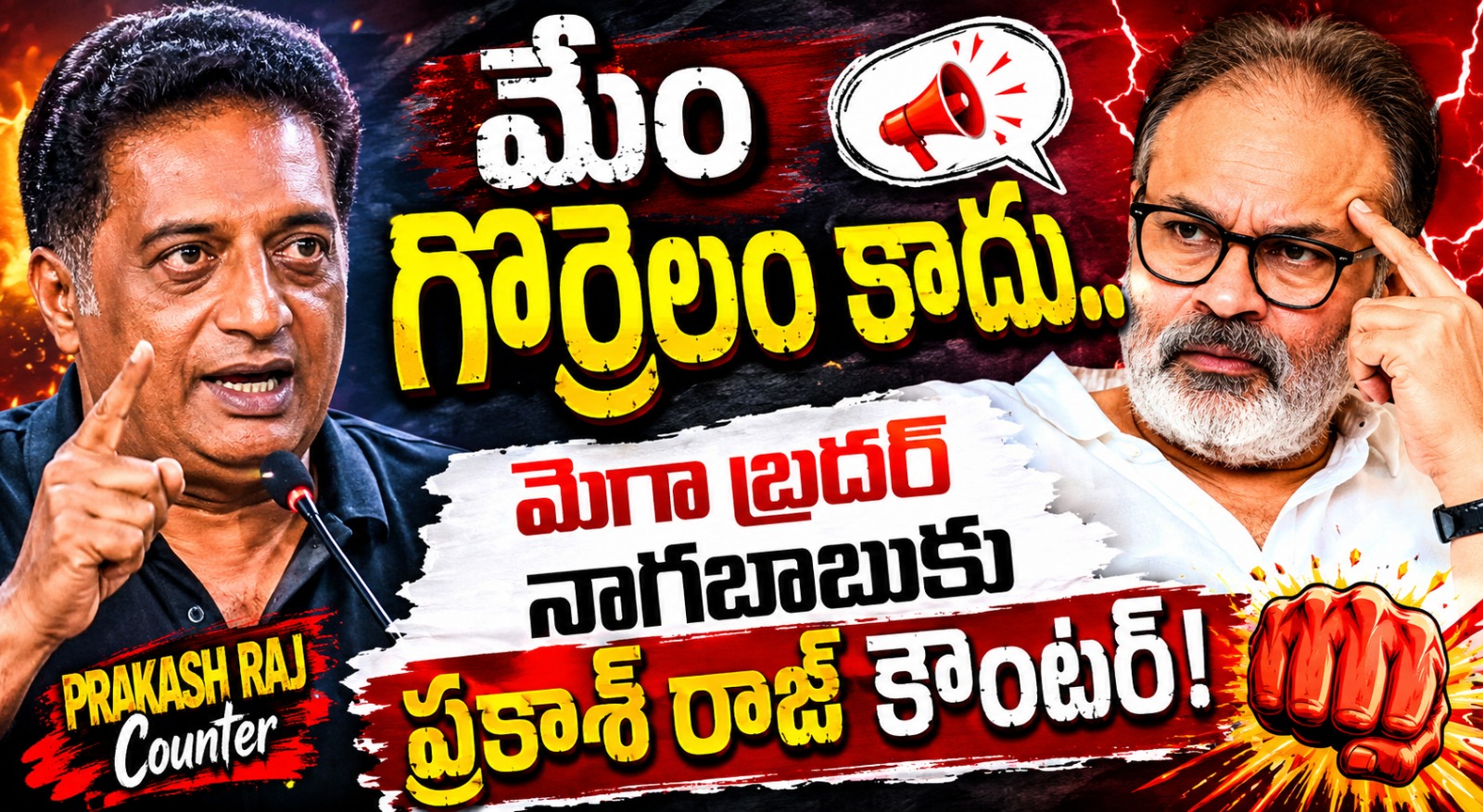 మేం గొర్రెలం కాదు.. మెగా బ్రదర్‎ నాగబాబుకు ప్రకాశ్ రాజ్ కౌంటర్