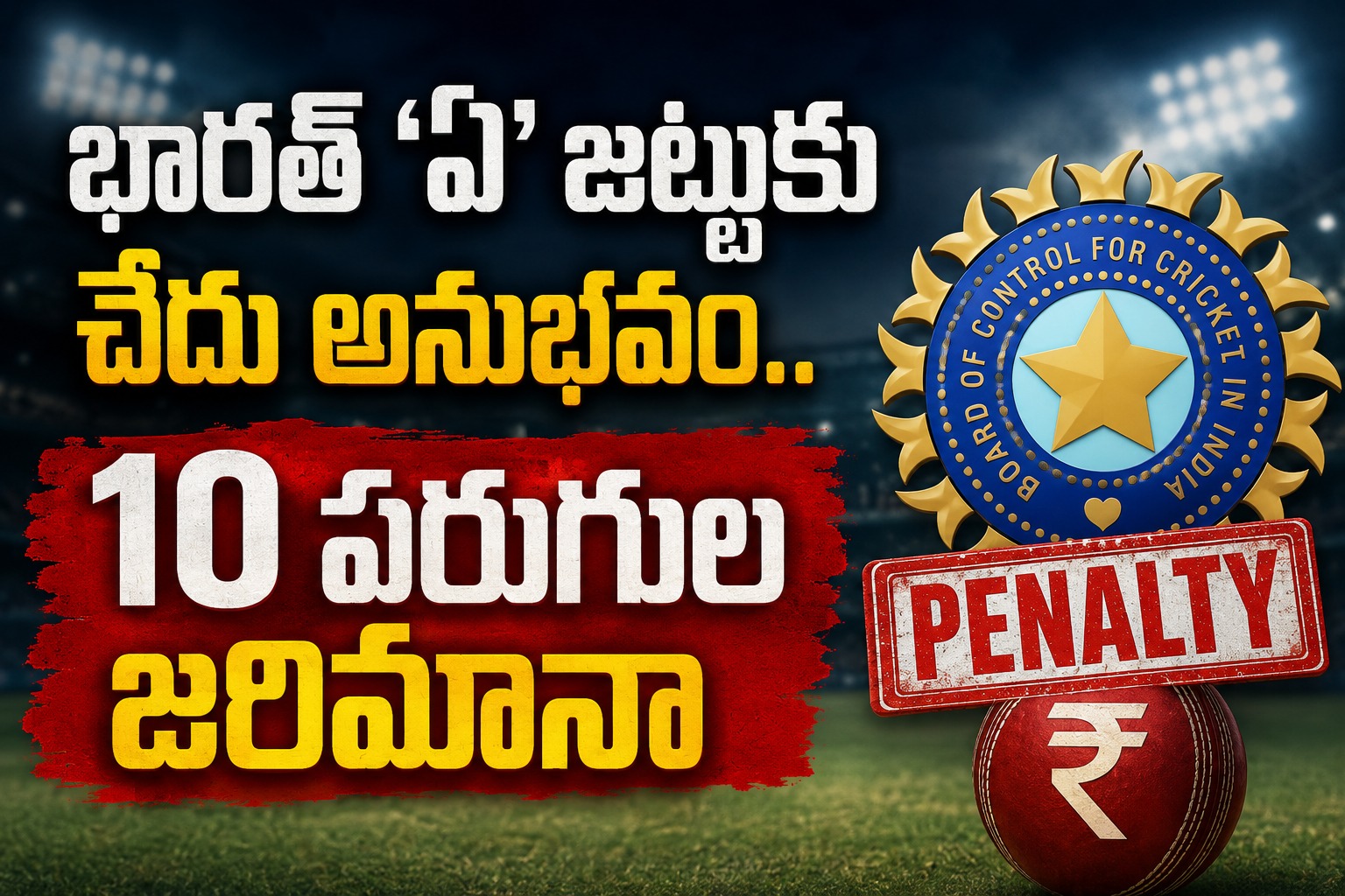 భారత్‌ ‘ఏ’ జట్టుకు చేదు అనుభవం.. 10 పరుగుల జరిమానా