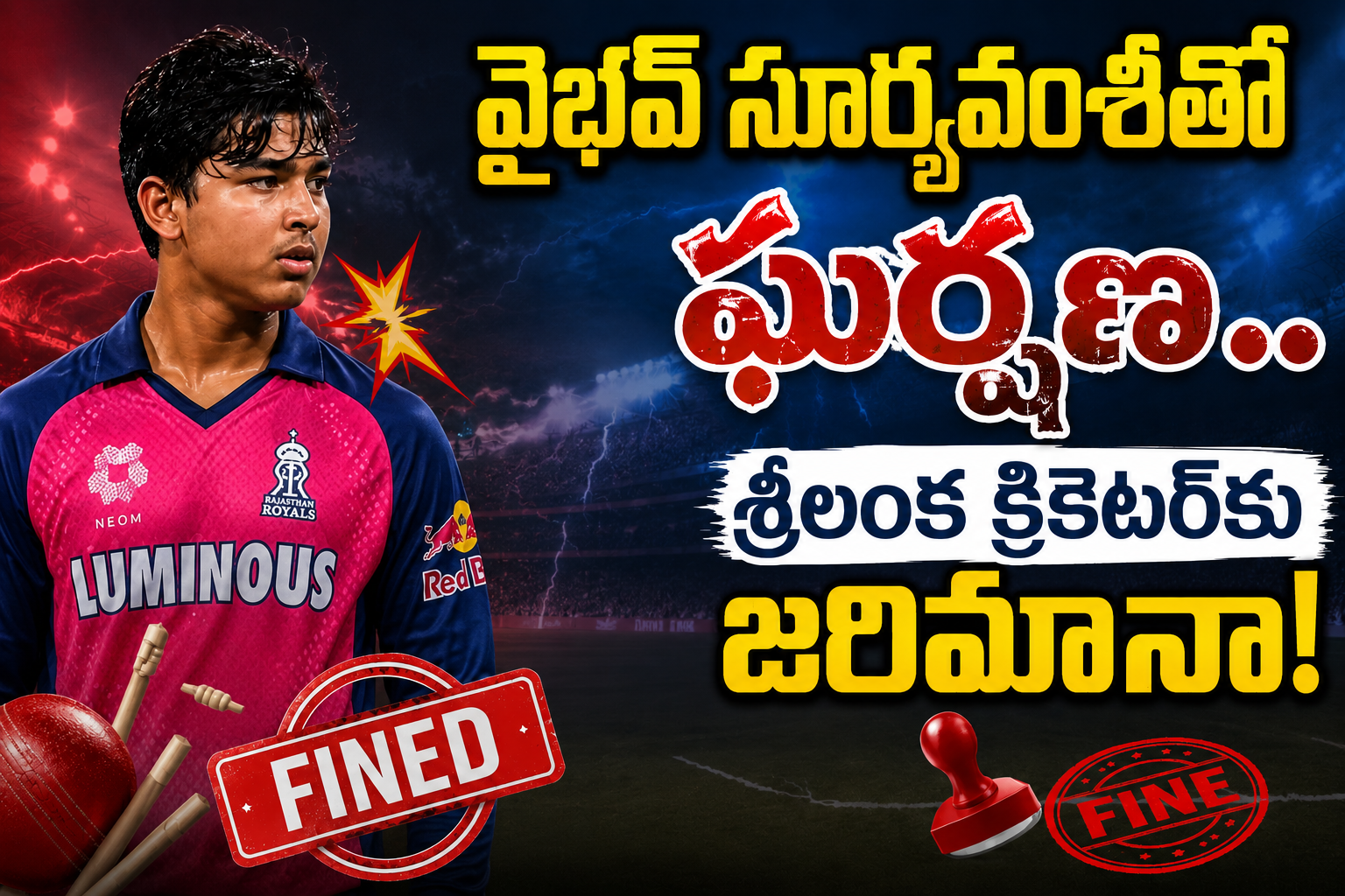 వైభవ్‌ సూర్యవంశీతో ఘర్షణ..  శ్రీలంక క్రికెటర్‌కు జరిమానా!