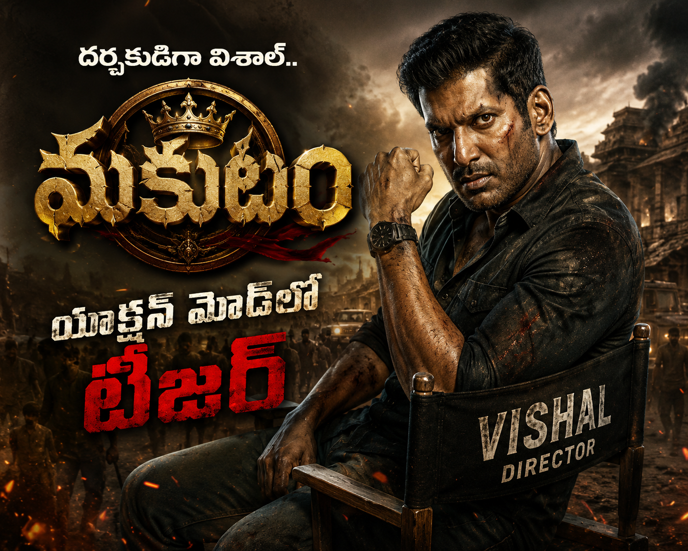 దర్శకుడిగా విశాల్.. యాక్షన్ మోడ్‌లో ‘మకుటం’ టీజర్‌