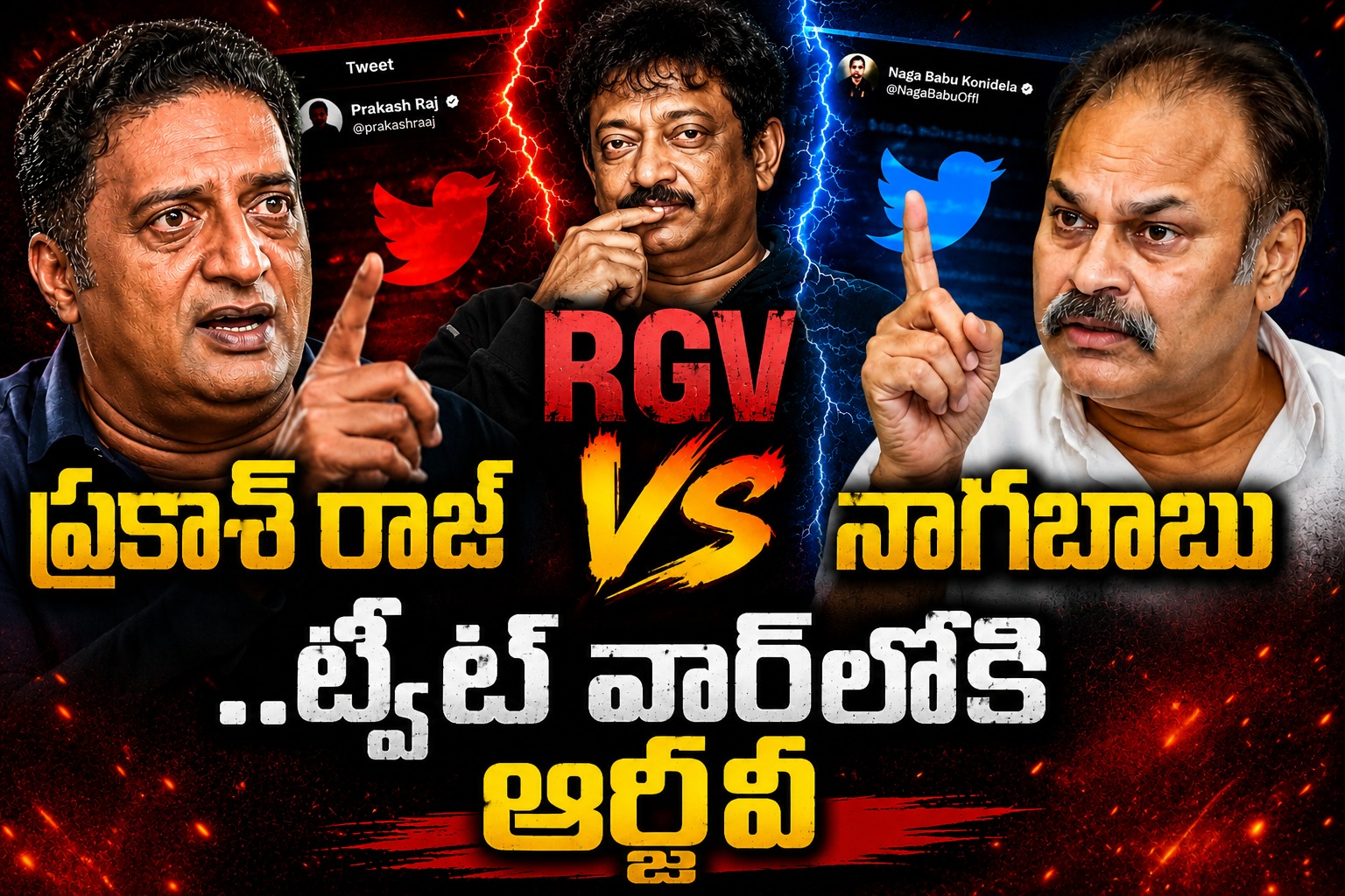 ‘రాజుగా పట్టాభిషేకం చేయలేదు’.. ప్రకాశ్ రాజ్ వర్సెస్ నాగబాబు ట్వీట్ వార్ లోకి ఆర్జీవీ ఎంట్రీ!