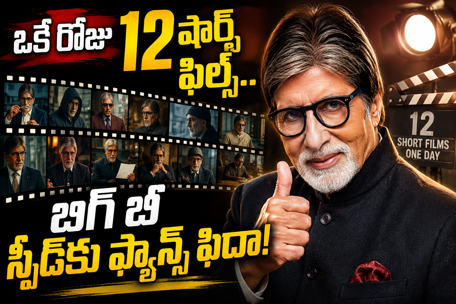 ఒకే రోజు 12 షార్ట్‌ ఫిల్మ్స్‌..  బిగ్ బీ స్పీడ్‌కు ఫ్యాన్స్‌ ఫిదా!